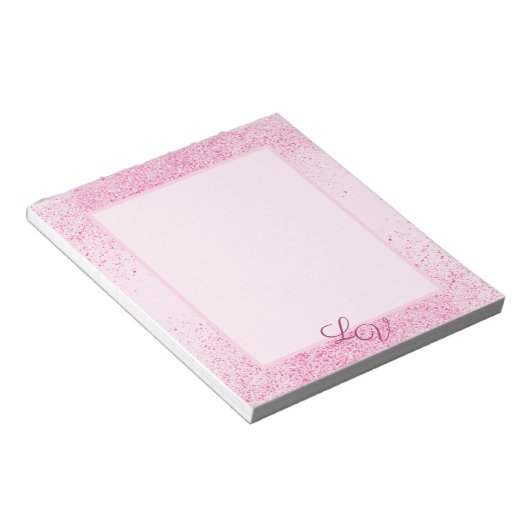 Shimmery Pink Glitter Dust Notitieblok (Schuin)