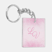 Shimmery Pink Glitter Dust Sleutelhanger (Voorkant Links)