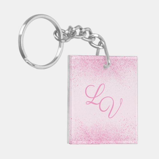 Shimmery Pink Glitter Dust Sleutelhanger (Voorkant Links)