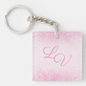Shimmery Pink Glitter Dust Sleutelhanger (Voorkant)