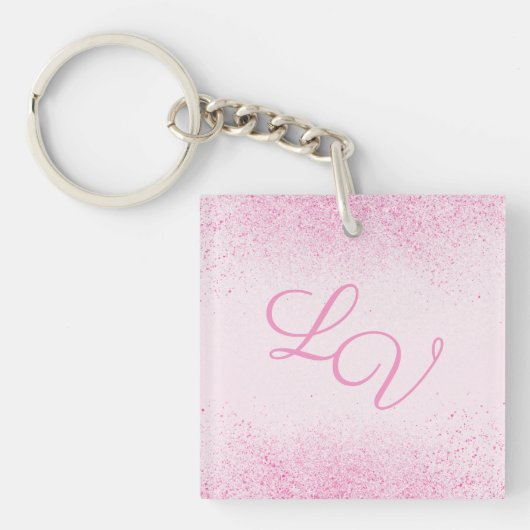 Shimmery Pink Glitter Dust Sleutelhanger (Voorkant)