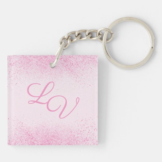 Shimmery Pink Glitter Dust Sleutelhanger (Achterkant)
