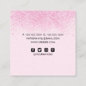Shimmery Pink Glitter Dust Vierkante Visitekaartje (Achterkant)