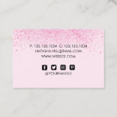 Shimmery Pink Glitter Dust Visitekaartje (Achterkant)