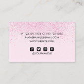 Shimmery Pink Glitter Dust Visitekaartje (Achterkant)