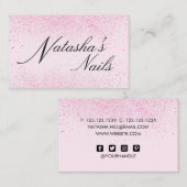 Shimmery Pink Glitter Dust Visitekaartje (Voorkant / Achterkant)