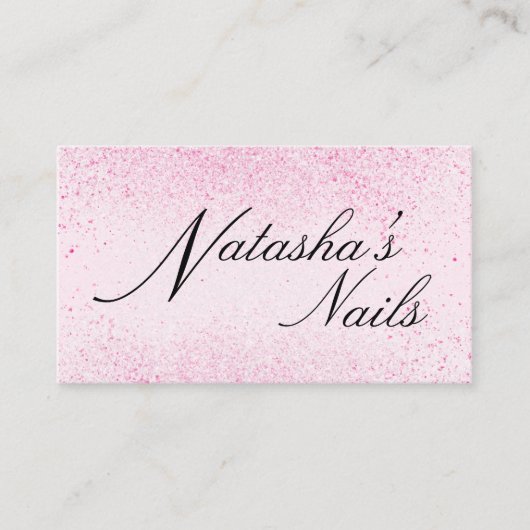 Shimmery Pink Glitter Dust Visitekaartje (Voorkant)