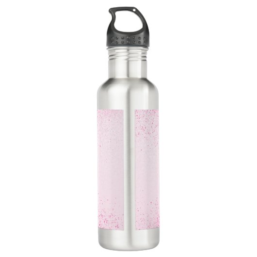 Shimmery Pink Glitter Dust Waterfles (Achterkant)