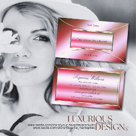Shimmery Pink Green Ombre Golden Decoration Luxury Visitekaartje