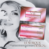 Shimmery Pink Green Ombre met Monogram en Logo Visitekaartje