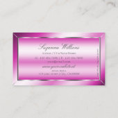 Shimmery Pink met Silver Decor en Monogram Chic Visitekaartje (Achterkant)