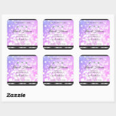 Shimmery Pink Paarse Glitter Product Labels Juwele (Vel)