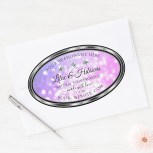 Shimmery Pink Paarse Glitter Product Labels Juwele