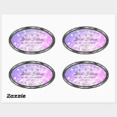Shimmery Pink Paarse Glitter Product Labels Juwele (Vel)
