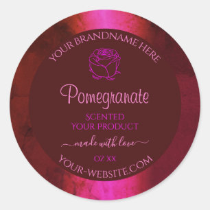 Shimmery Pink Red Marble Product Label Roos Flower