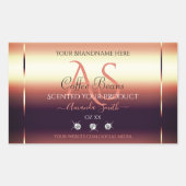 Shimmery Red Brown Product Labels joodse Initialen (Voorkant)