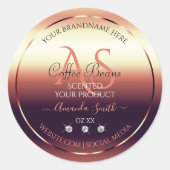 Shimmery Red Brown Product Labels joodse Initialen (Voorkant)