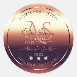 Shimmery Red Brown Product Labels joodse Initialen