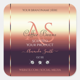 Shimmery Red Brown Product Labels joodse Initialen