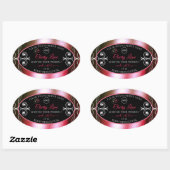 Shimmery Red Green Product Label Logo juwelen zwar (Vel)