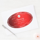 Shimmery Red Logo Initialen Glitter Product Labels (Envelop)
