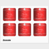 Shimmery Red Logo Initialen Glitter Product Labels (Vel)