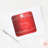 Shimmery Red Logo Initialen Glitter Product Labels (Envelop)