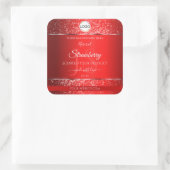 Shimmery Red Logo Initialen Glitter Product Labels (Tas)