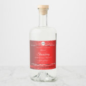 Shimmery Red Logo Initialen Glitter Product Labels Likeurfles Etiket (Voorkant)