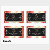 Shimmery Roos Gold Black Diamonds Productlabels Rechthoekige Sticker (Vel)