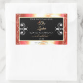 Shimmery Roos Gold Black Diamonds Productlabels Rechthoekige Sticker (Tas)