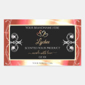 Shimmery Roos Gold Black Diamonds Productlabels Rechthoekige Sticker (Voorkant)