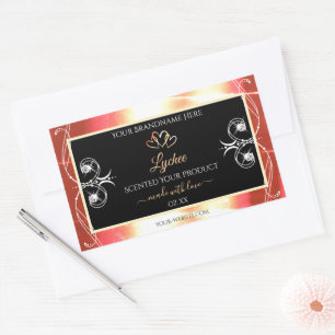 Shimmery Roos Gold Black Diamonds Productlabels Rechthoekige Sticker