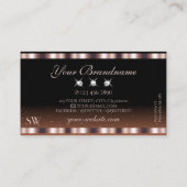 Shimmery Roos Gold Brown Sparkle Jewels Initialen Visitekaartje (Achterkant)