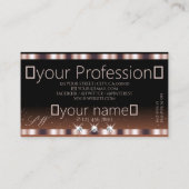 Shimmery Roos Gold Brown Sparkle Jewels Monogram Visitekaartje (Achterkant)