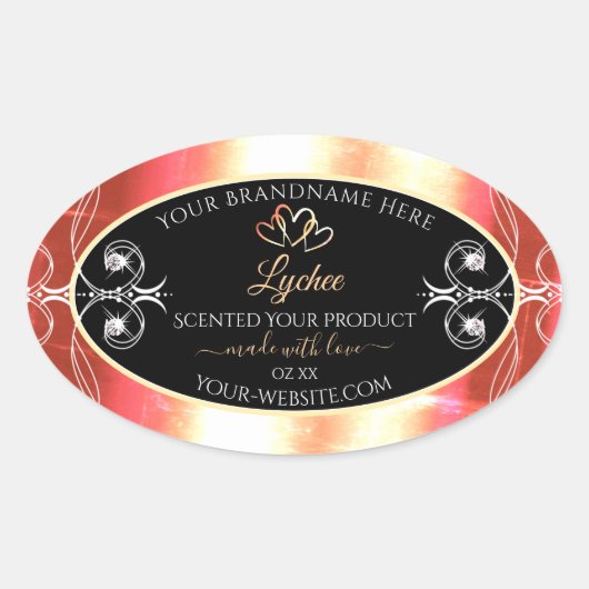 Shimmery Roos Gold Product Labels Diamonds Black (Voorkant)