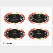 Shimmery Roos Gold Product Labels Diamonds Black (Vel)
