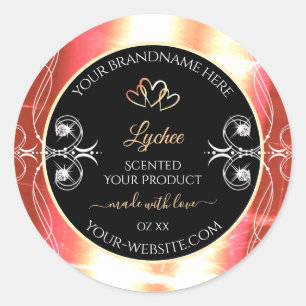 Shimmery Roos Gold Product Labels Diamonds Black