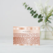 Shimmery Roos Gold Sparkle Glitter Elegant Luxury Visitekaartje (Staand voorkant)