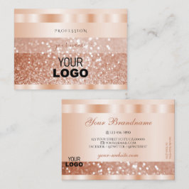 Shimmery Roos Gold Sparkle Glitter Voeg Logo luxe  Visitekaartje