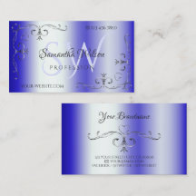 Shimmery Royal Blue  Corner Border Initialen