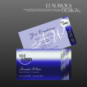 Shimmery Royal Blue en kleurrijke strepen toevoege Visitekaartje