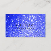 Shimmery Royal Blue Glitter Sparkle Stars Elegant Visitekaartje (Voorkant)
