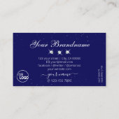 Shimmery Royal Blue Sparking Diamonds met Logo Visitekaartje (Achterkant)