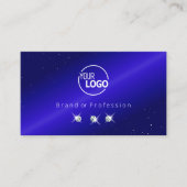 Shimmery Royal Blue Sparking Diamonds met Logo Visitekaartje (Voorkant)
