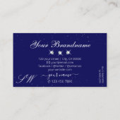 Shimmery Royal Blue Sparking Diamonds Monogram Visitekaartje (Achterkant)