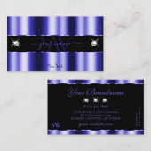 Shimmery Royal Blue Sparkle Jewels Initialen Visitekaartje (Voorkant / Achterkant)