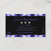 Shimmery Royal Blue Sparkle Jewels Initialen Visitekaartje (Achterkant)