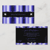 Shimmery Royal Blue Sparkle Jewels Monogram Visitekaartje (Voorkant / Achterkant)