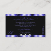 Shimmery Royal Blue Sparkle Jewels Monogram Visitekaartje (Achterkant)